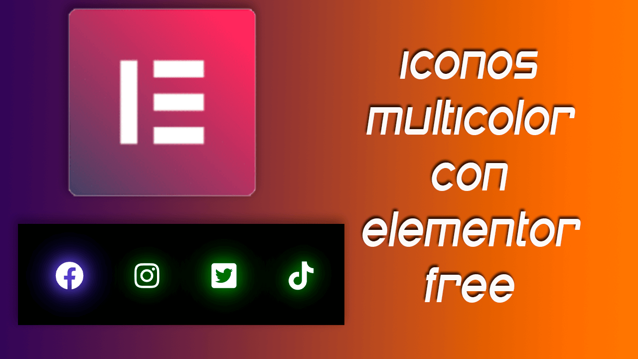Iconos multicolor con Elementor free